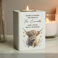 Personalised Highland Cow Wooden Tealight Holder - Truly Yours