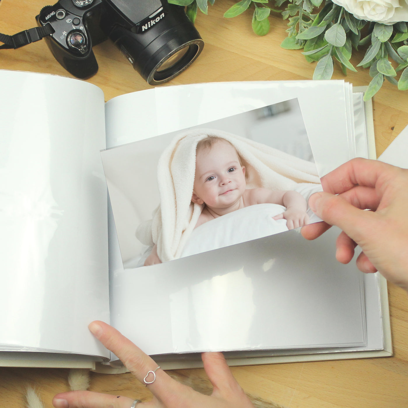 Personalised Floral Square Photo Album - Truly Yours