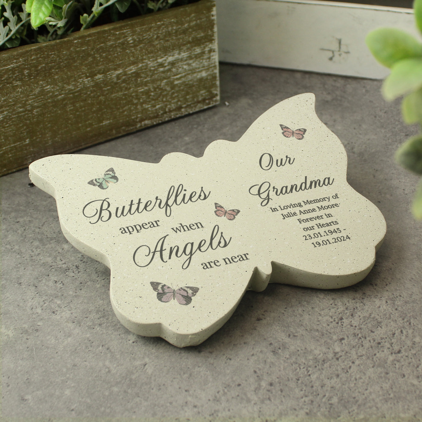 Personalised Butterflies Appear Memorial Printed Resin Butterfly - Truly Yours