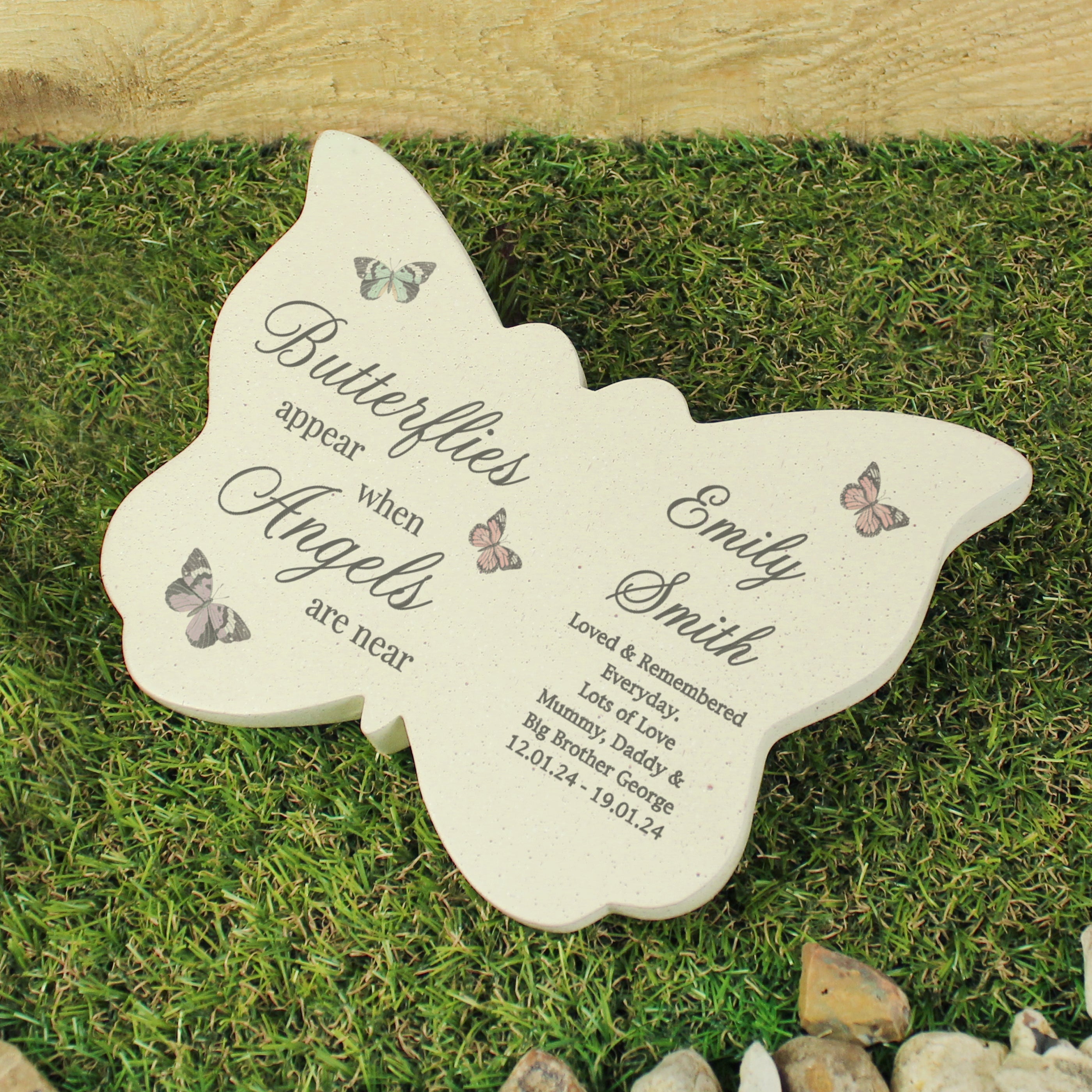 Personalised Butterflies Appear Memorial Printed Resin Butterfly - Truly Yours