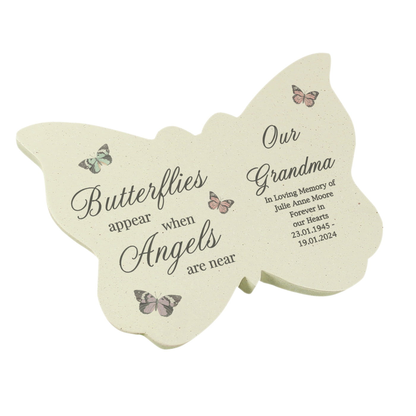Personalised Butterflies Appear Memorial Printed Resin Butterfly - Truly Yours