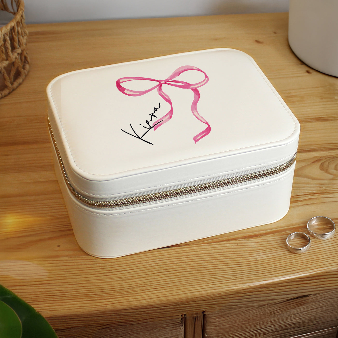 Personalised Bow Travel Jewellery Box - Truly Yours