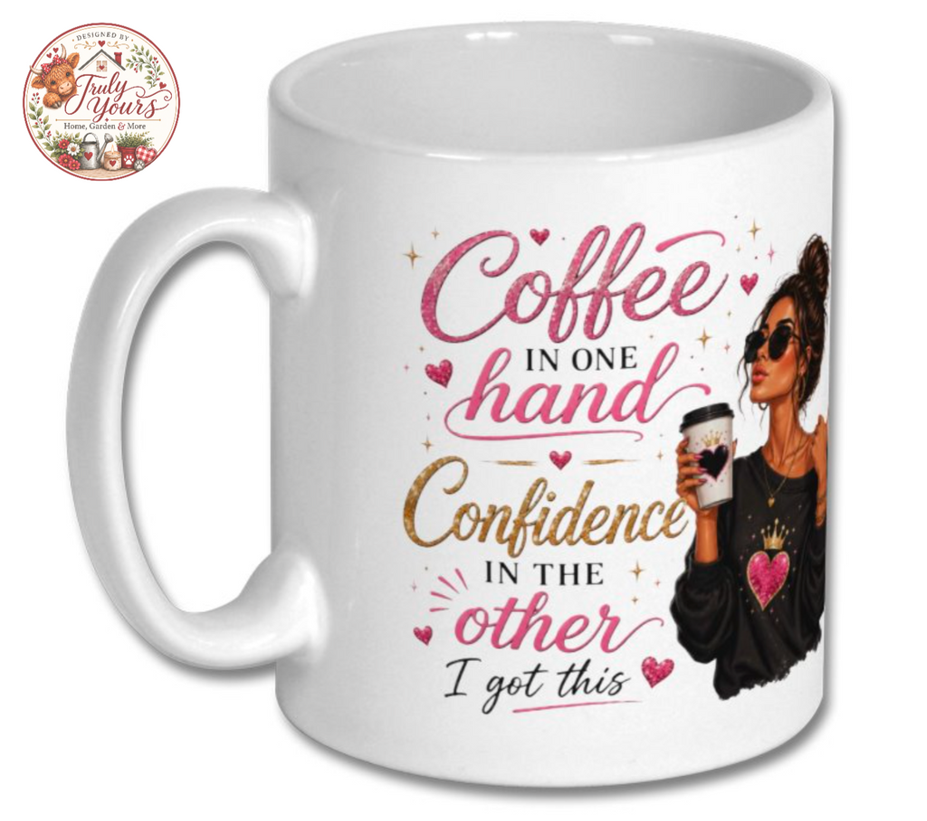Coffee in One Hand, Confidence in the Other – Glam Boss Lady Ceramic Mug