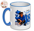 18th Birthday Blue Glitter Mug – Cool Cartoon Boy Birthday Coffee Mug Gift