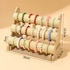 Elegant Velvet Three-Layer Bracelet Display Stand