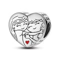 925 Sterling Silver Family & Love Heart Charms - Truly Yours