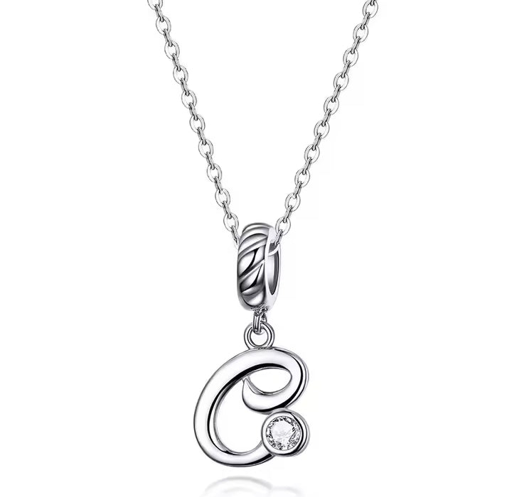 925 Sterling Silver Initial Necklace - Truly Yours