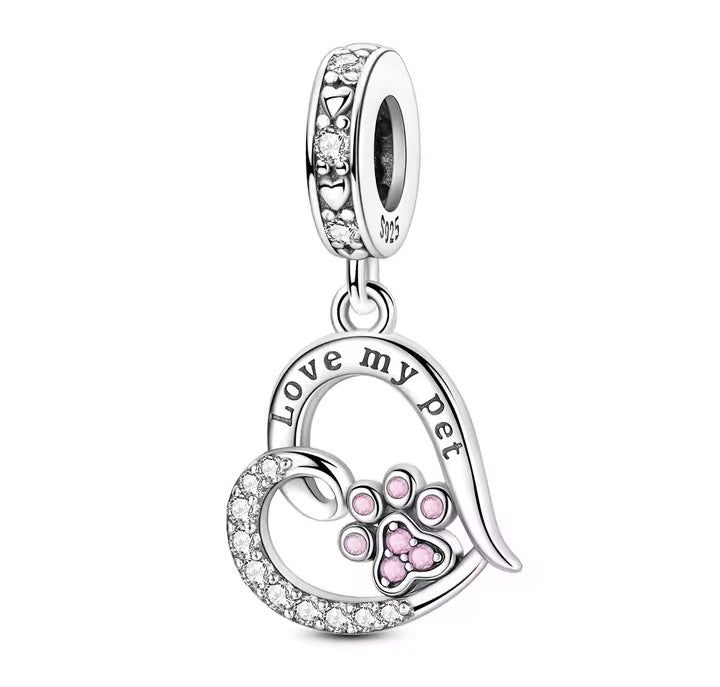 925 Sterling Silver Family & Love Heart Charms - Truly Yours
