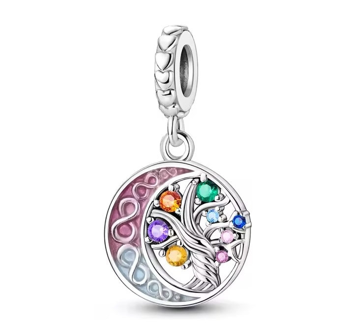 925 Sterling Silver Family & Love Heart Charms - Truly Yours