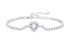 Shining Heart Zircon Bracelet in 925 Sterling Silver
