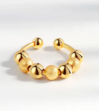 925 Sterling Silver Anxiety Rings- Fidget Spinner Bead Rings for Stress Relief, Adjustable Open Design - various designs