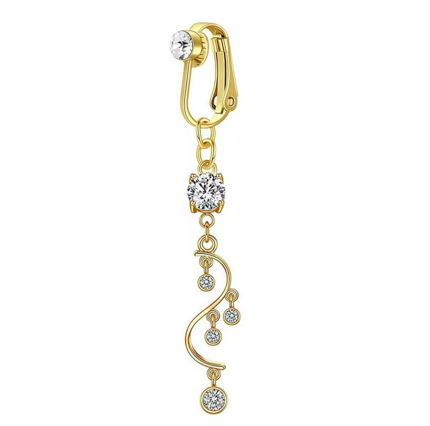 Crystal-Embedded Fake Navel Clips