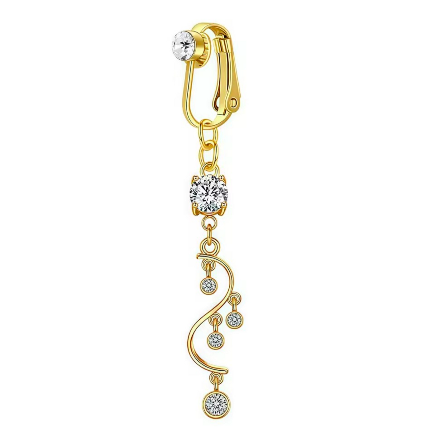 Crystal-Embedded Fake Navel Clips - Truly Yours
