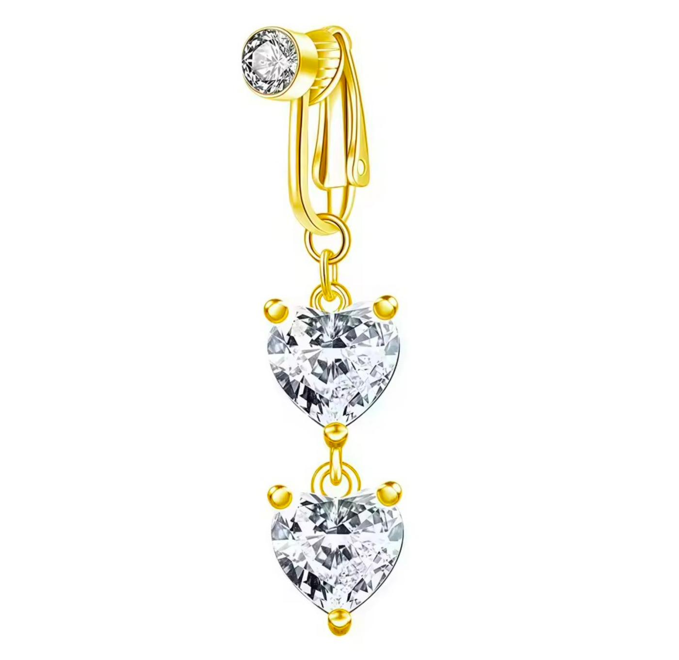 Crystal-Embedded Fake Navel Clips - Truly Yours