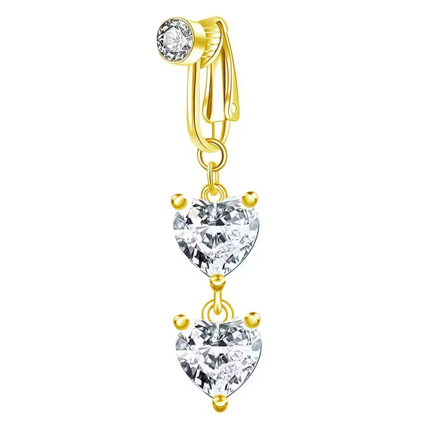 Crystal-Embedded Fake Navel Clips