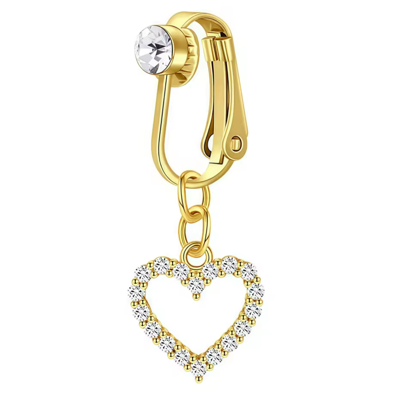 Crystal-Embedded Fake Navel Clips