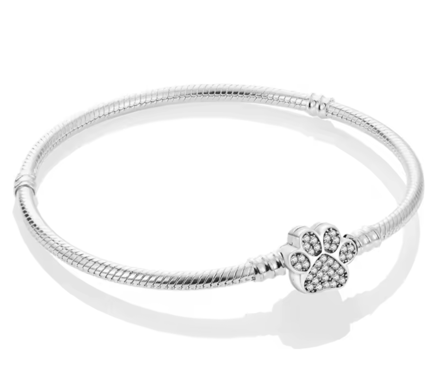 925 Sterling Silver Paw Print Charm Bracelet