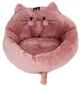 Pink Cat Bed for Cats & Small Dogs - Padded Cushion, Anti-Slip, Washable Pet bed
