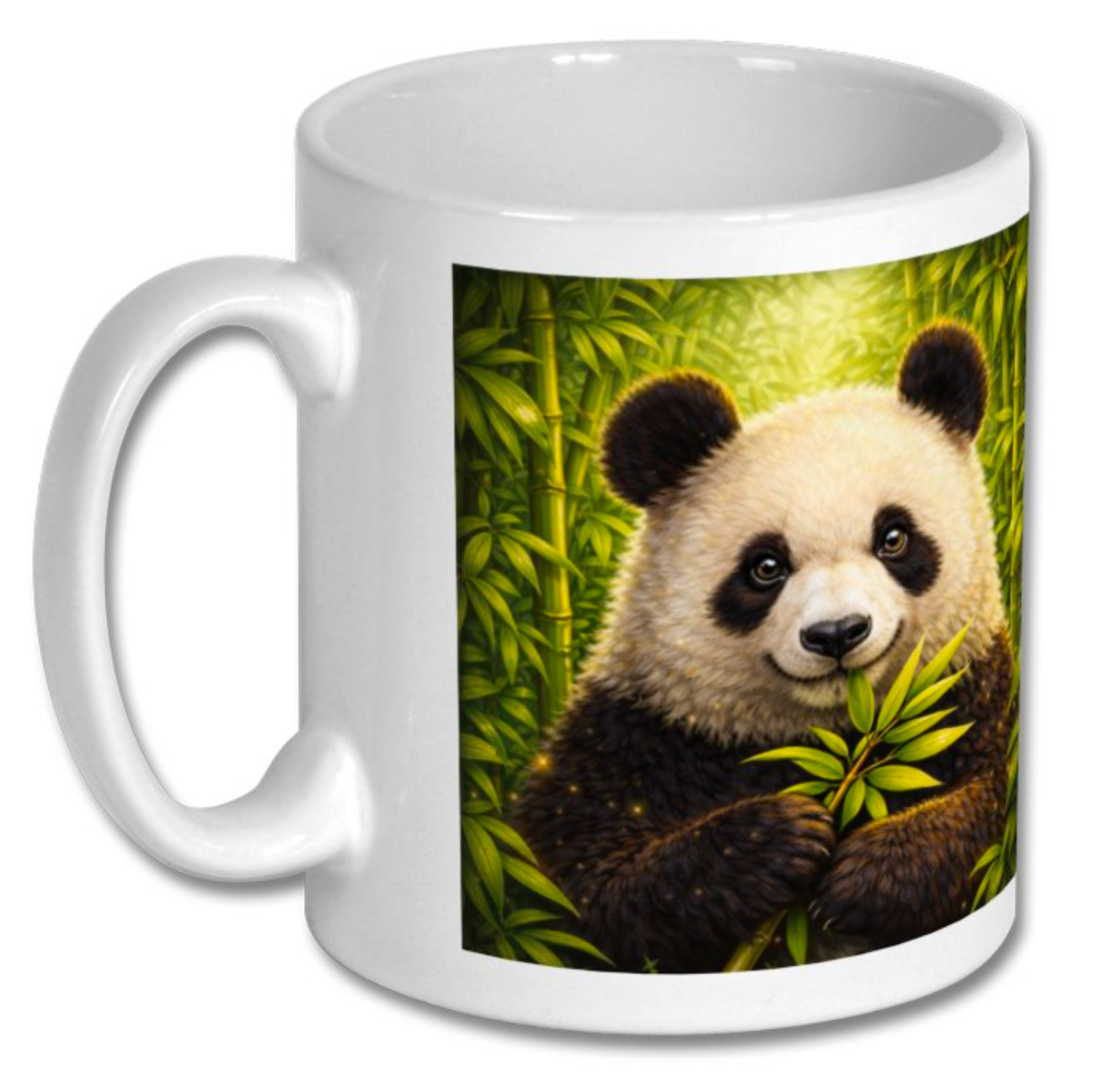 Adorable Panda in Bamboo Forest Ceramic Mug