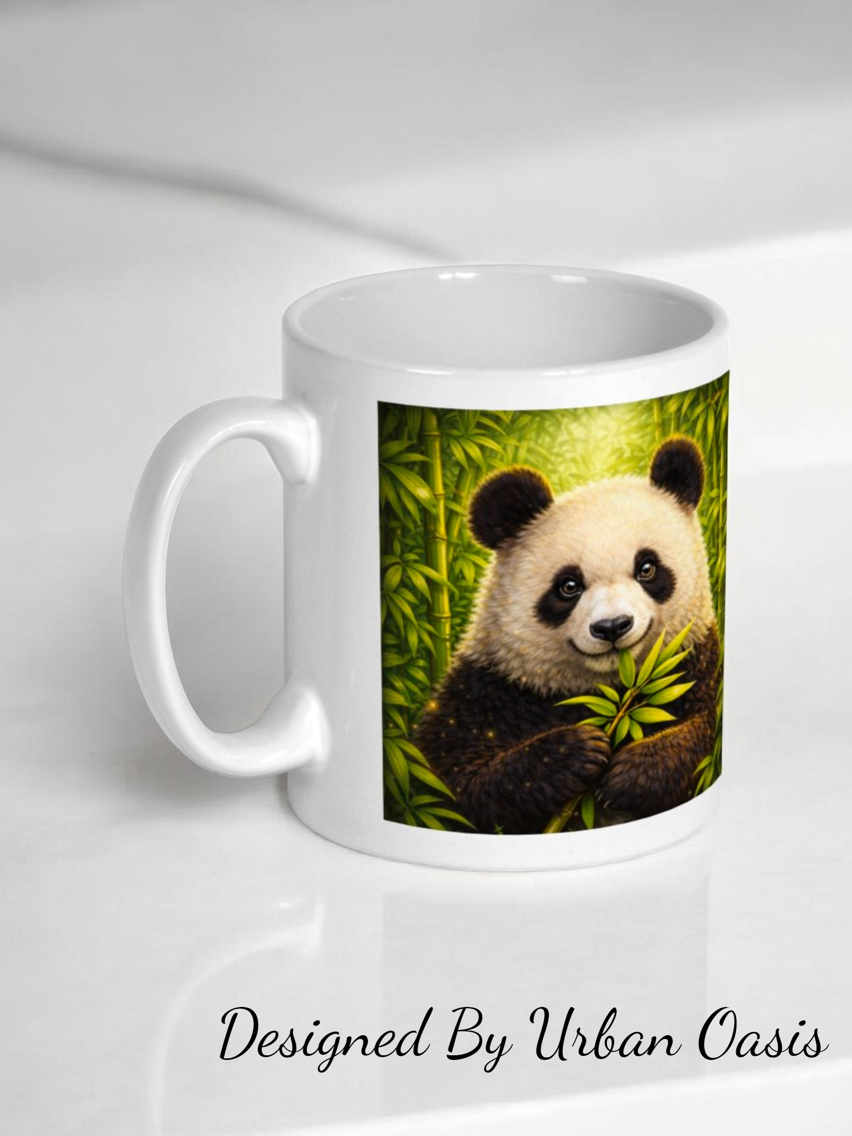 Adorable Panda in Bamboo Forest Ceramic Mug Mug
