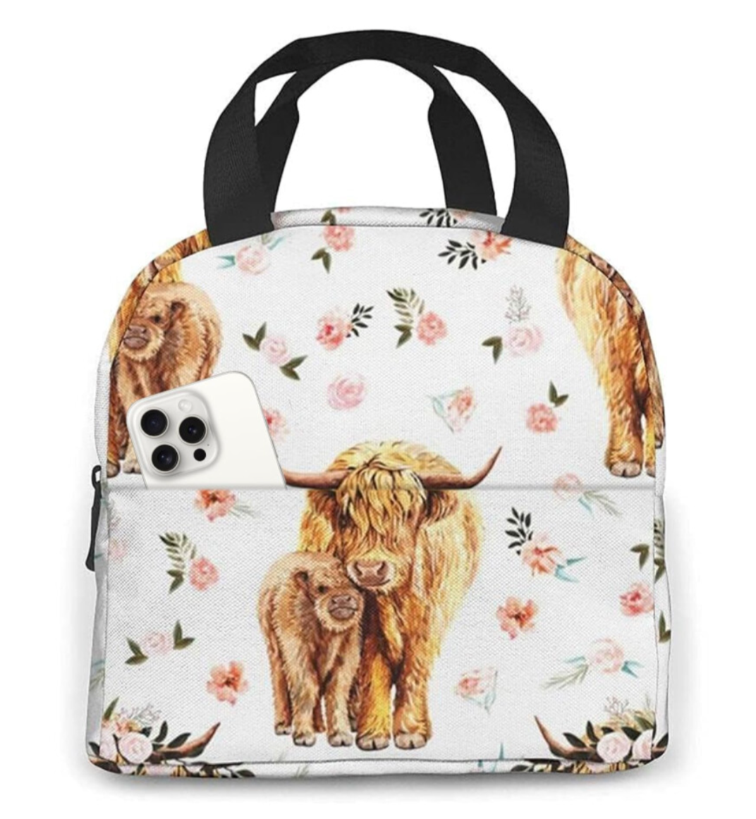 Highland Cow Insulated Lunch Bag