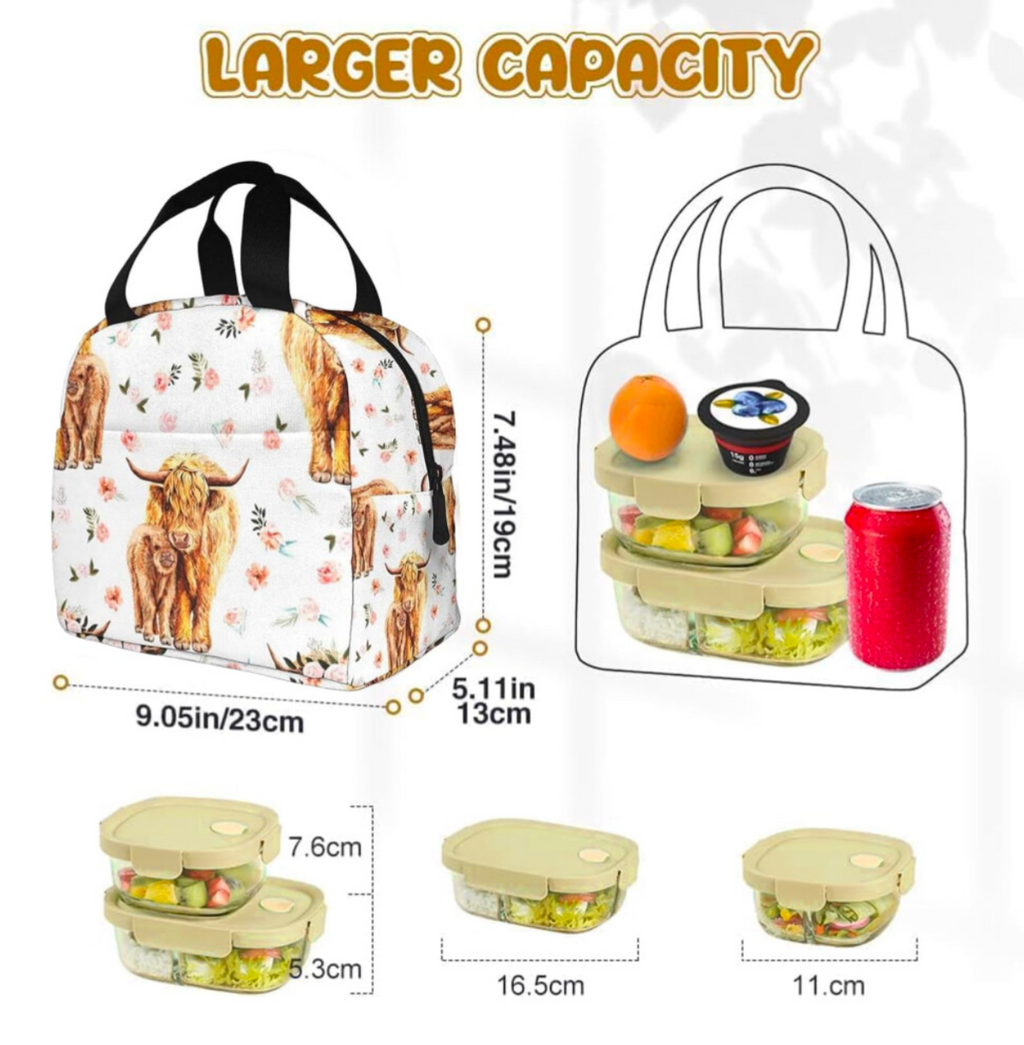 Highland Cow Insulated Lunch Bag Lunchbag
