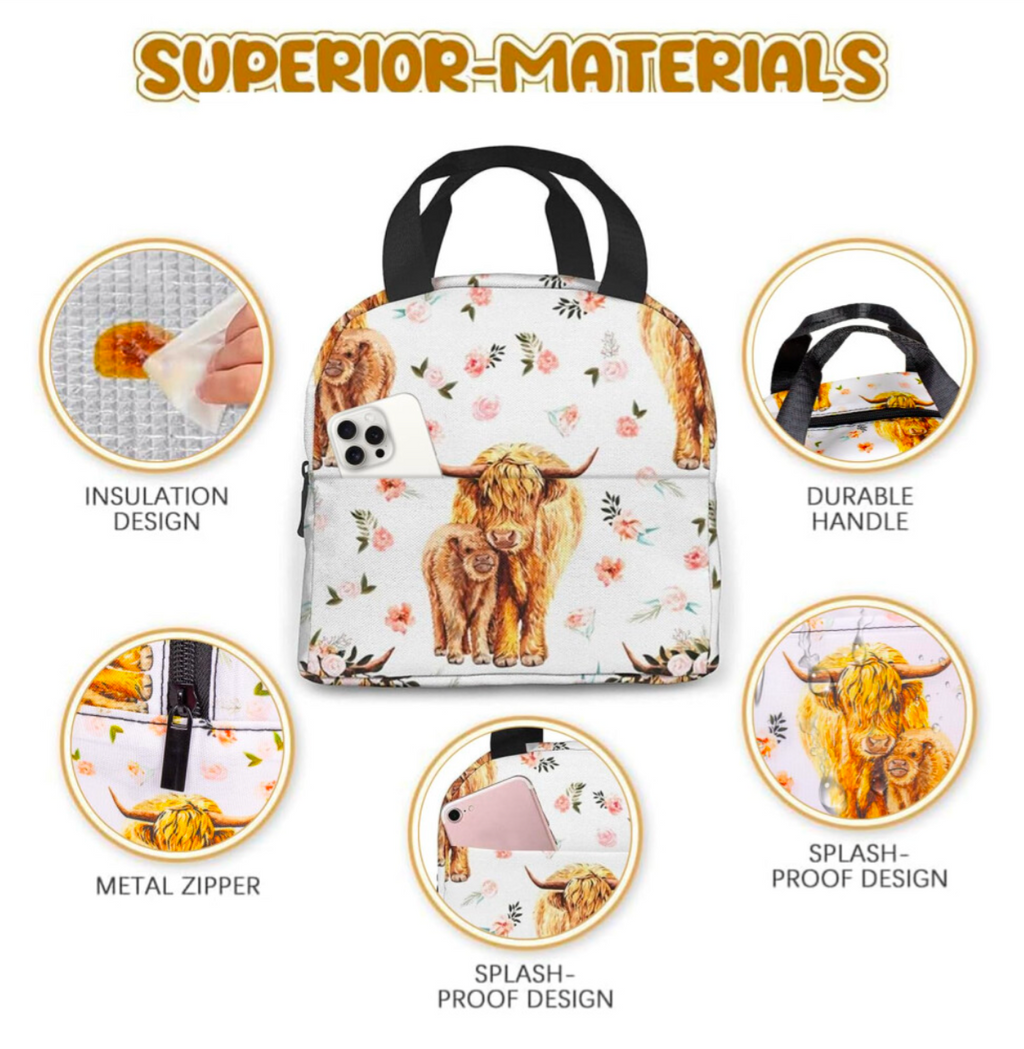 Highland Cow Insulated Lunch Bag Lunchbag