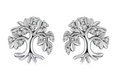 Elegant 925 Sterling Silver Tree of Life Earrings with Sparkling CZ Accents - Truly Yours