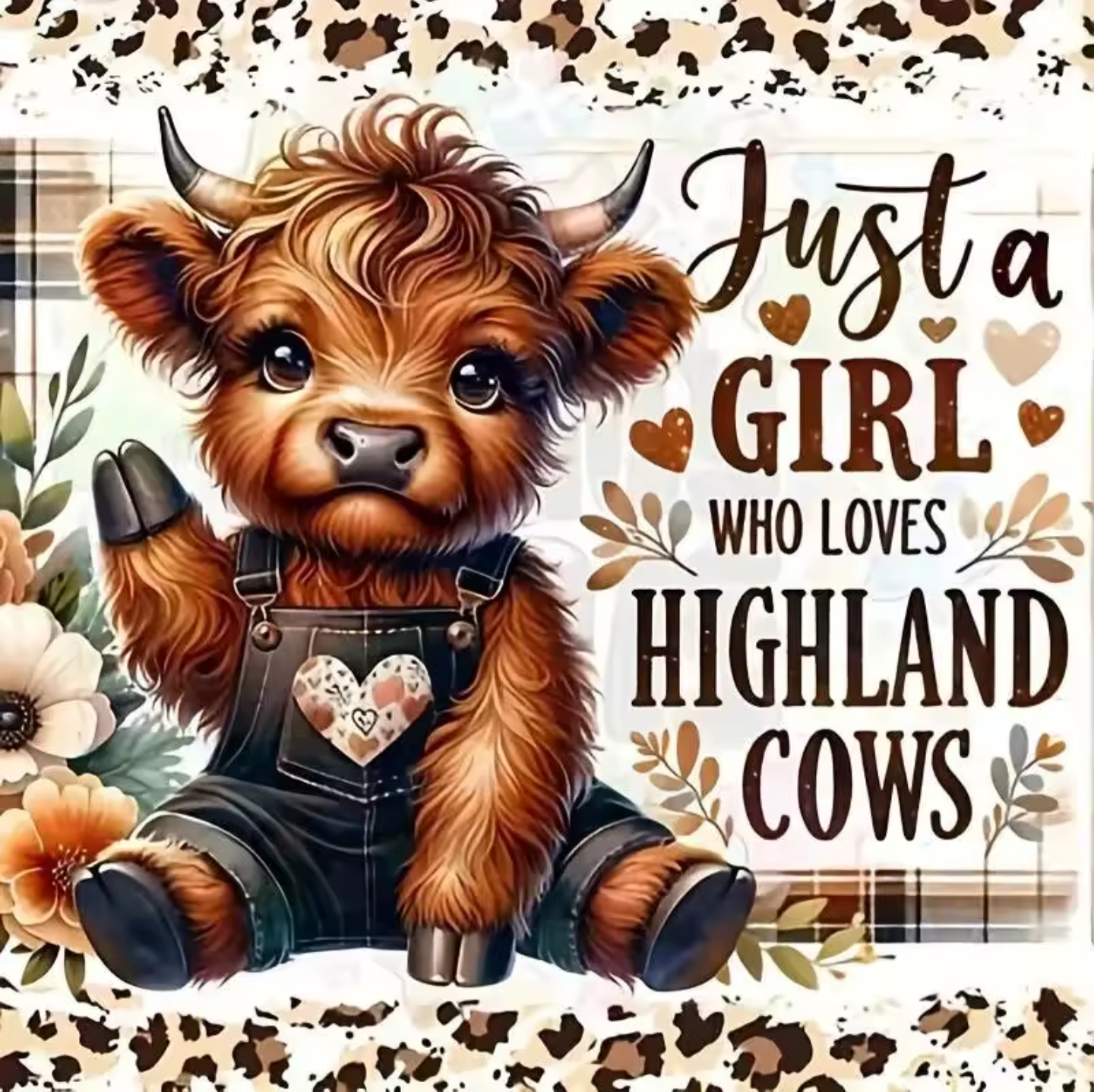 Just a Girl Who Loves Highland Cows" Diamond Painting Kit - 30x30cm