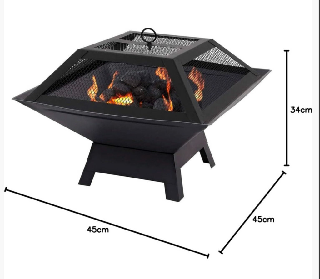 Hortus Metal Square Firepit BBQ Firepit