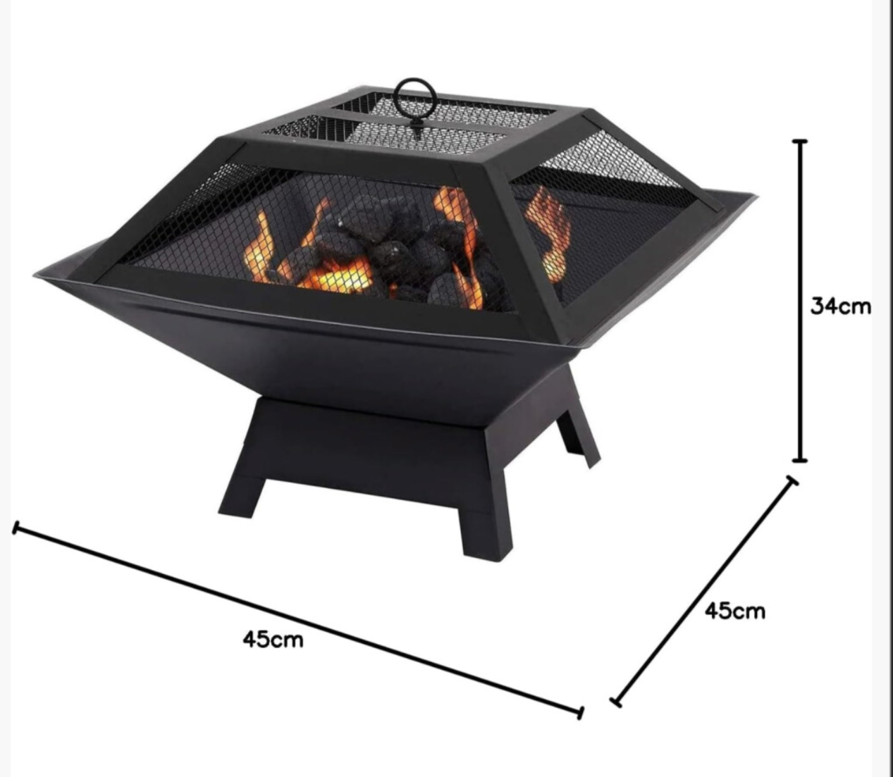 Hortus Metal Square Firepit BBQ Firepit