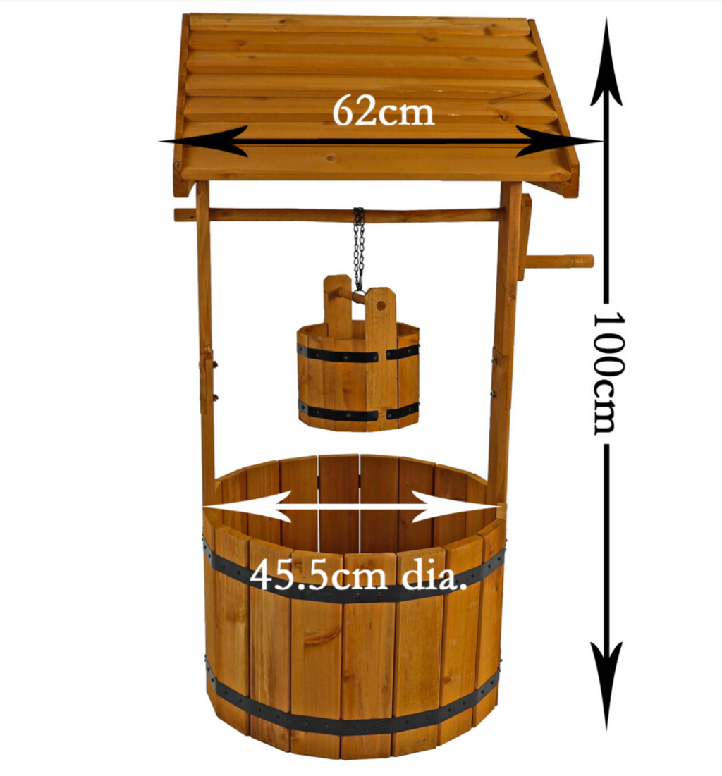 Actiasgear - Wooden Wishing Well Garden Planter - Truly Yours