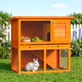 Pawhut 90cm 2 Tiers Rabbit Hutch Wooden Pet Cage Run Vintage Bunny House - Truly Yours