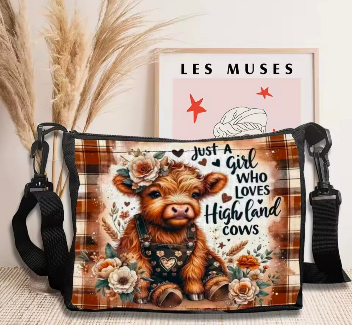 Farmhouse Highland Cow Crossbody Bag - Truly Yours