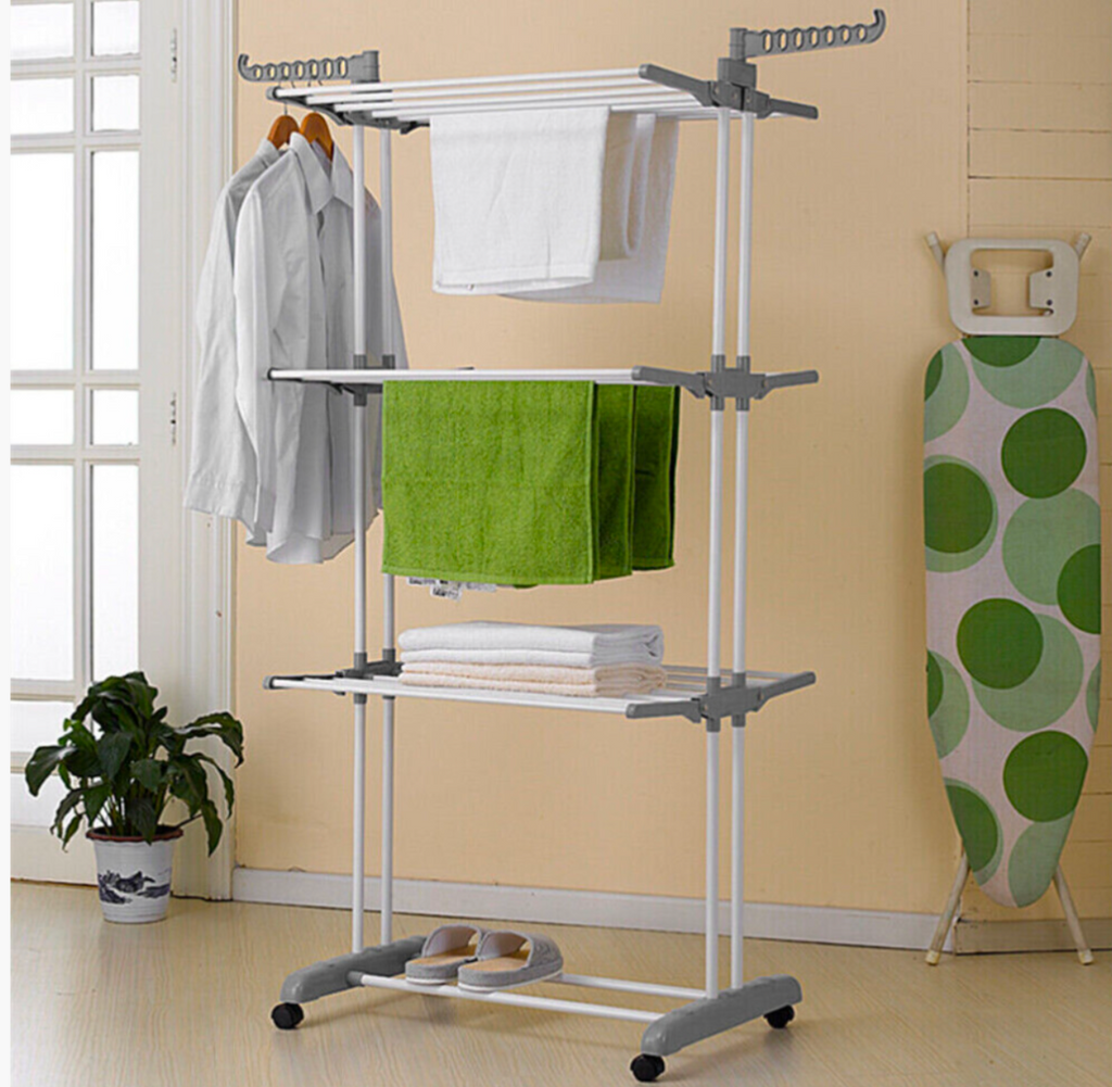 Folding Clothes Drying Rack - Multi-Tier Laundry Airer with Wheels - Truly Yours