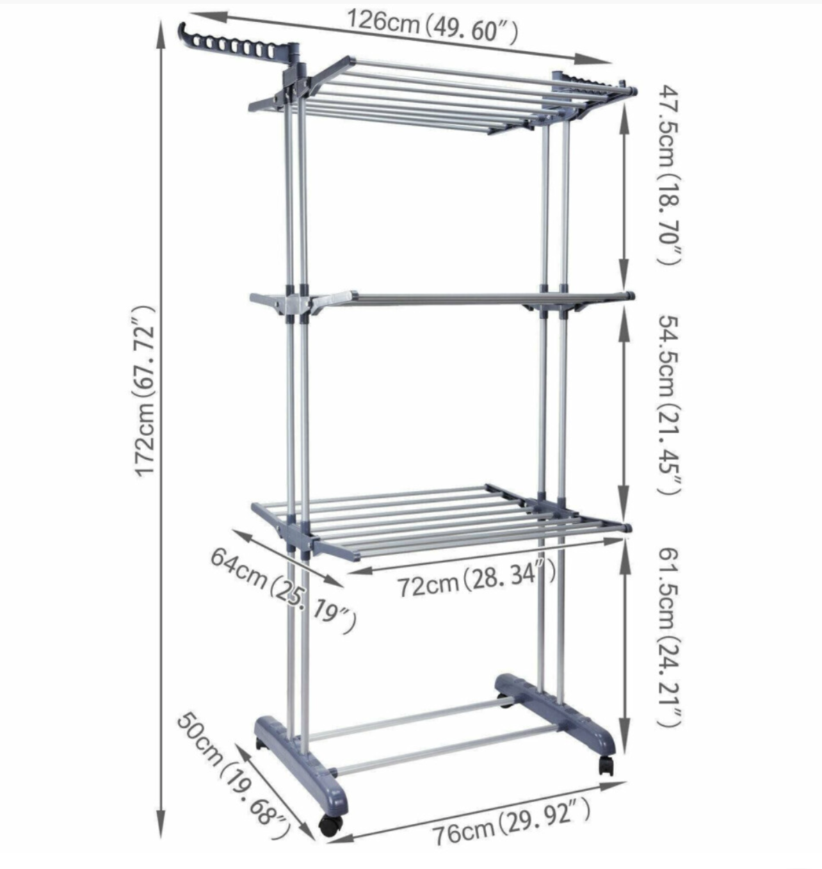 Folding Clothes Drying Rack - Multi-Tier Laundry Airer with Wheels - Truly Yours