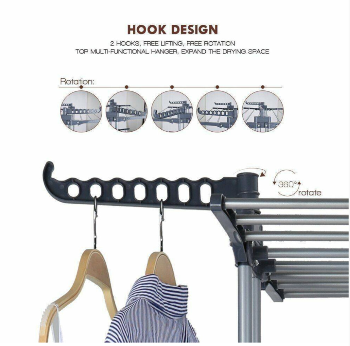 Folding Clothes Drying Rack - Multi-Tier Laundry Airer with Wheels - Truly Yours