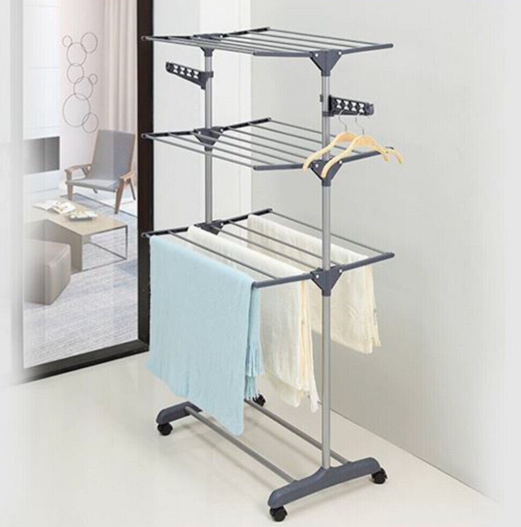 Folding Clothes Drying Rack - Multi-Tier Laundry Airer with Wheels - Truly Yours