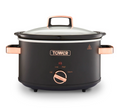 Tower T16042BLK Cavaletto 3.5L Slow Cooker Black and Gold Acents - Truly Yours