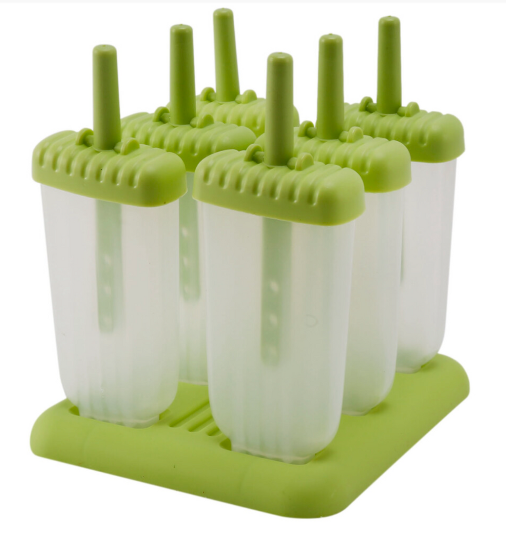 6 Pack Ice Lolly Moulds - Green & Transparent - Truly Yours