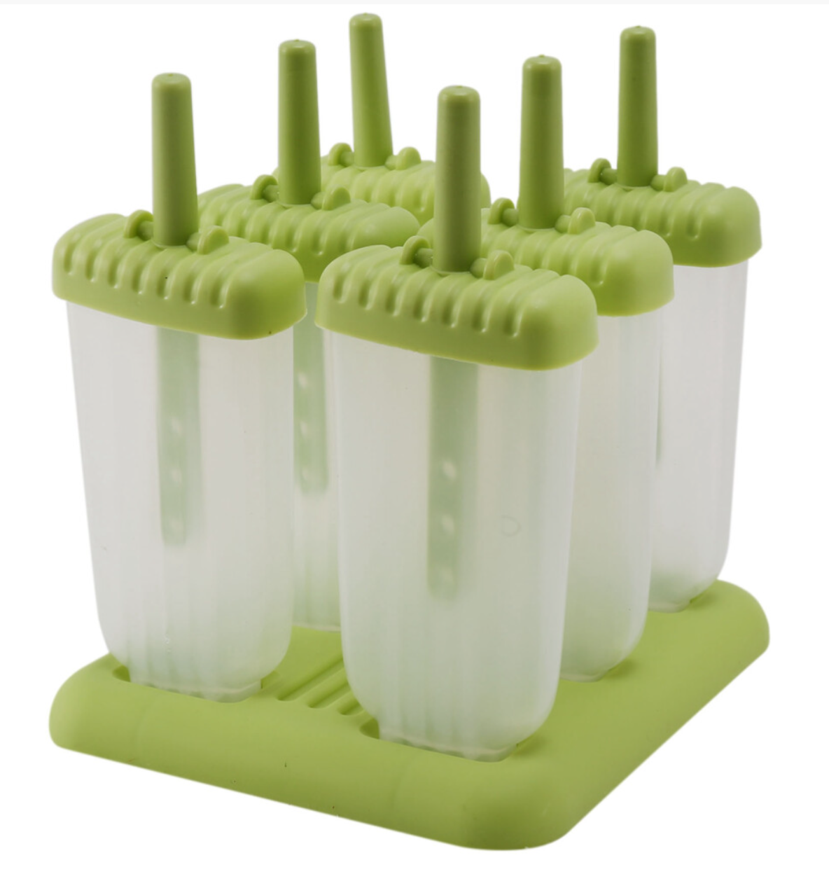 6 Pack Ice Lolly Moulds - Green & Transparent - Truly Yours