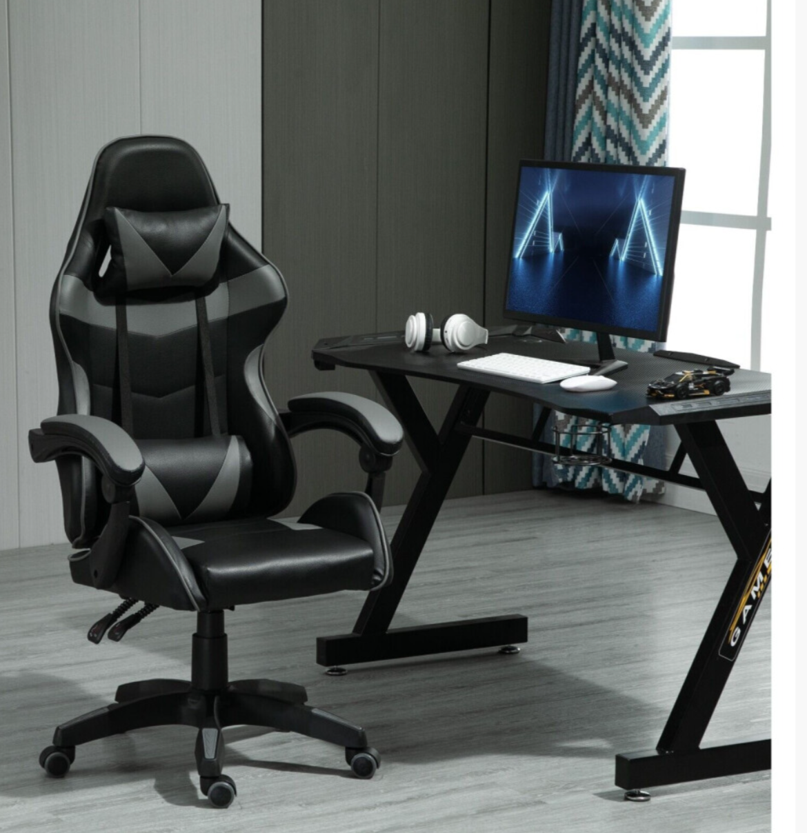 Swivel Gaming Chair Faux Leather Desk Tilt Chair - Truly Yours
