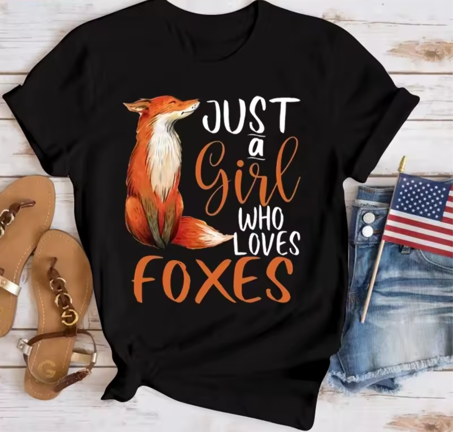 Just a Girl Who Loves Foxes Graphic T-Shirt