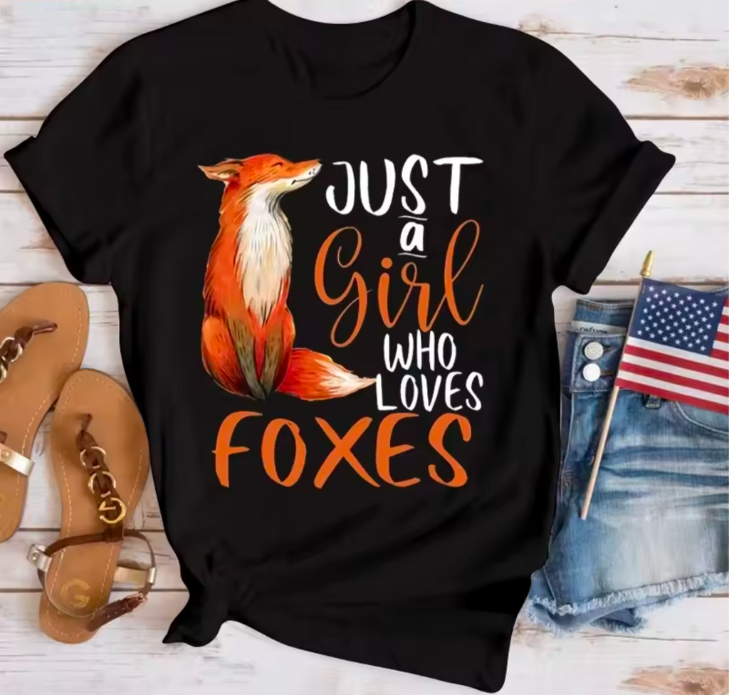 Just a Girl Who Loves Foxes Graphic T-Shirt - Truly Yours