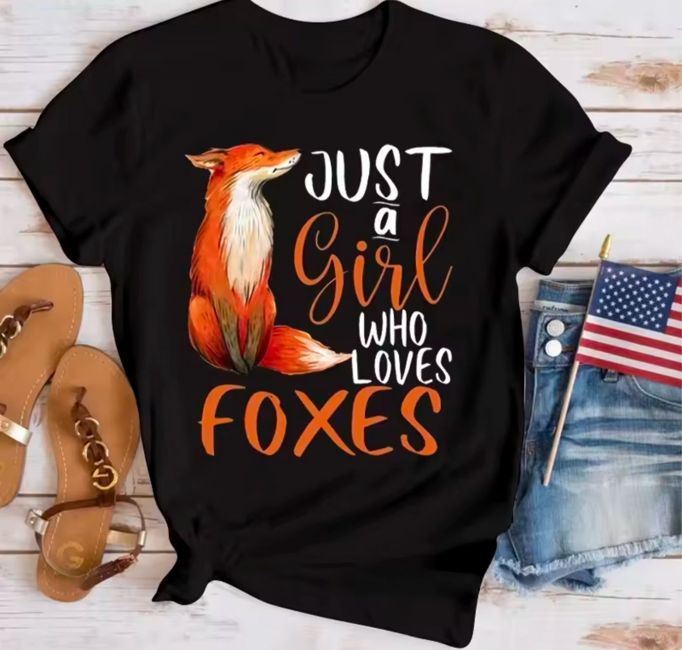 Just a Girl Who Loves Foxes Graphic T-Shirt - Truly Yours