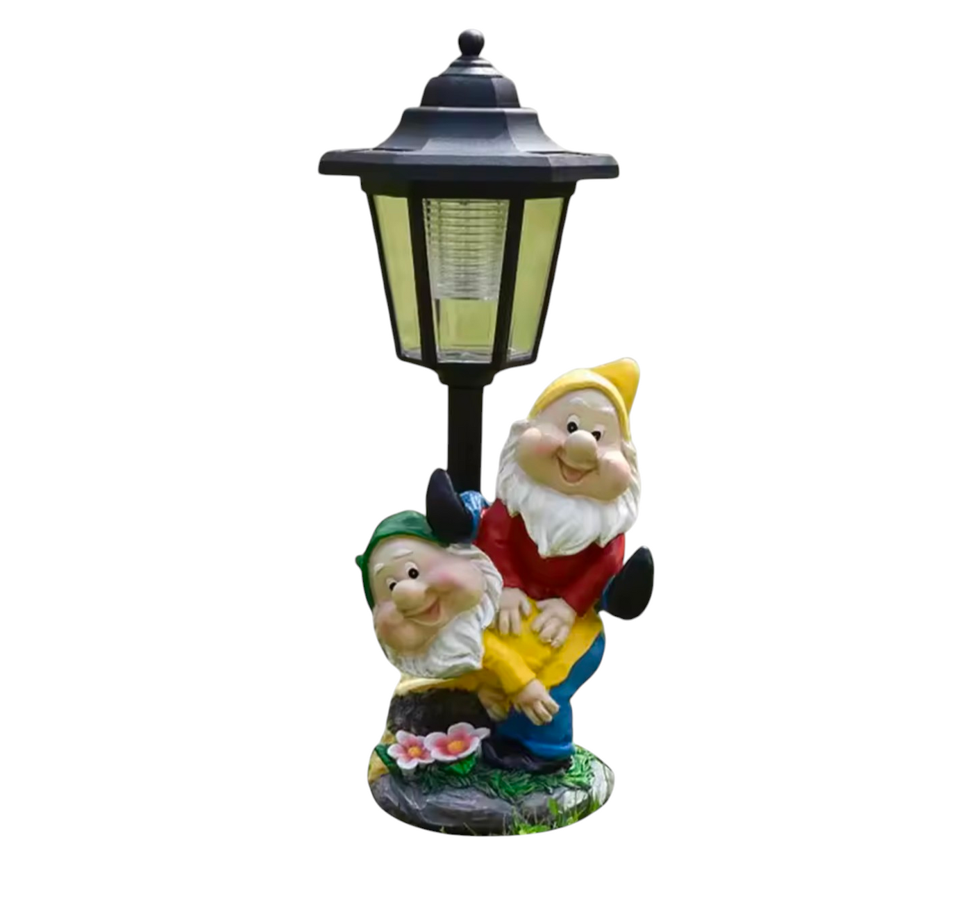 Solar Powered Garden Light with Two Gnomes Figurine - Outdoor Decorative Lamp - Truly Yours