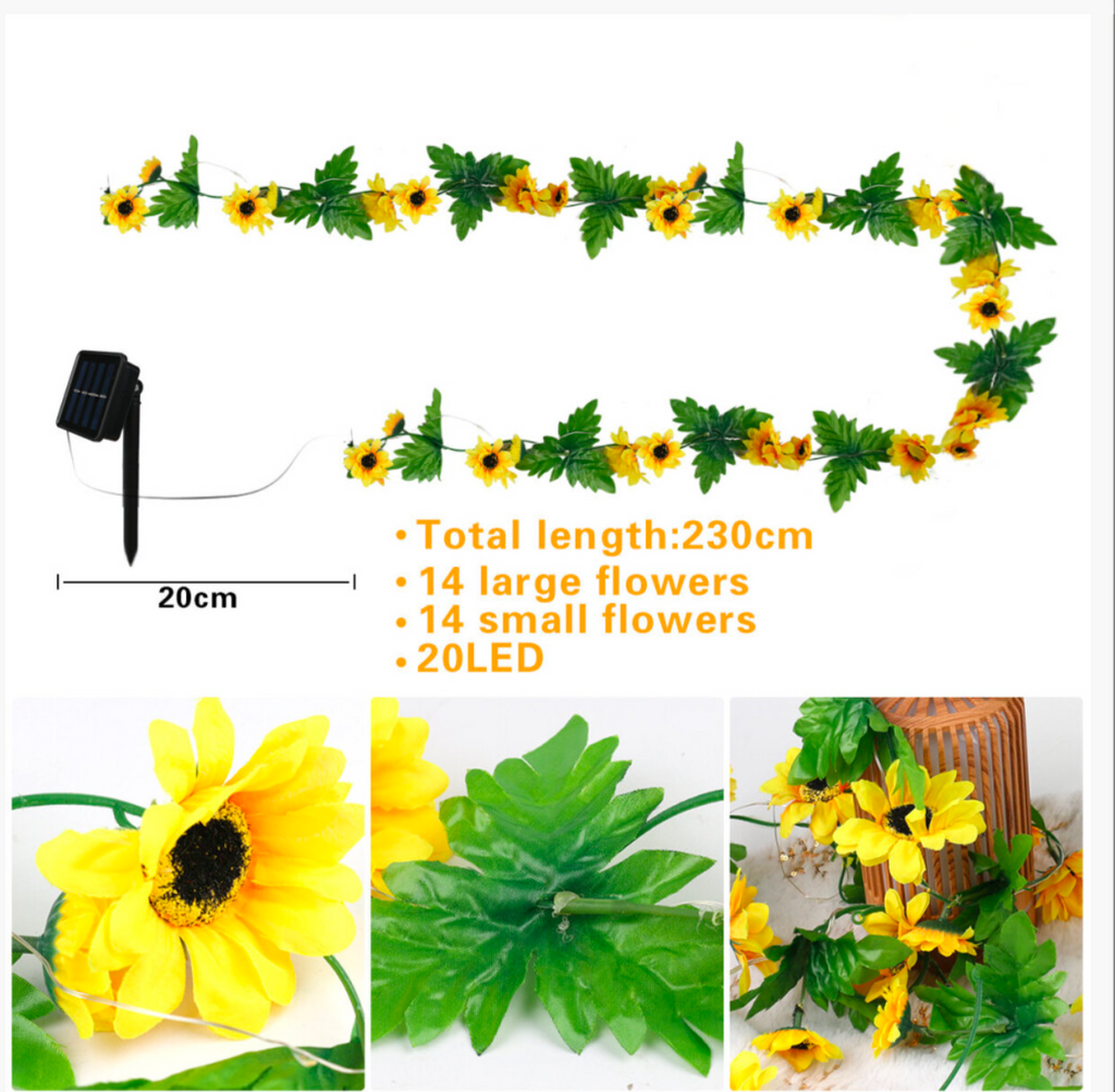 LED Solar Powered Sunflower Fairy String Lights - Truly Yours