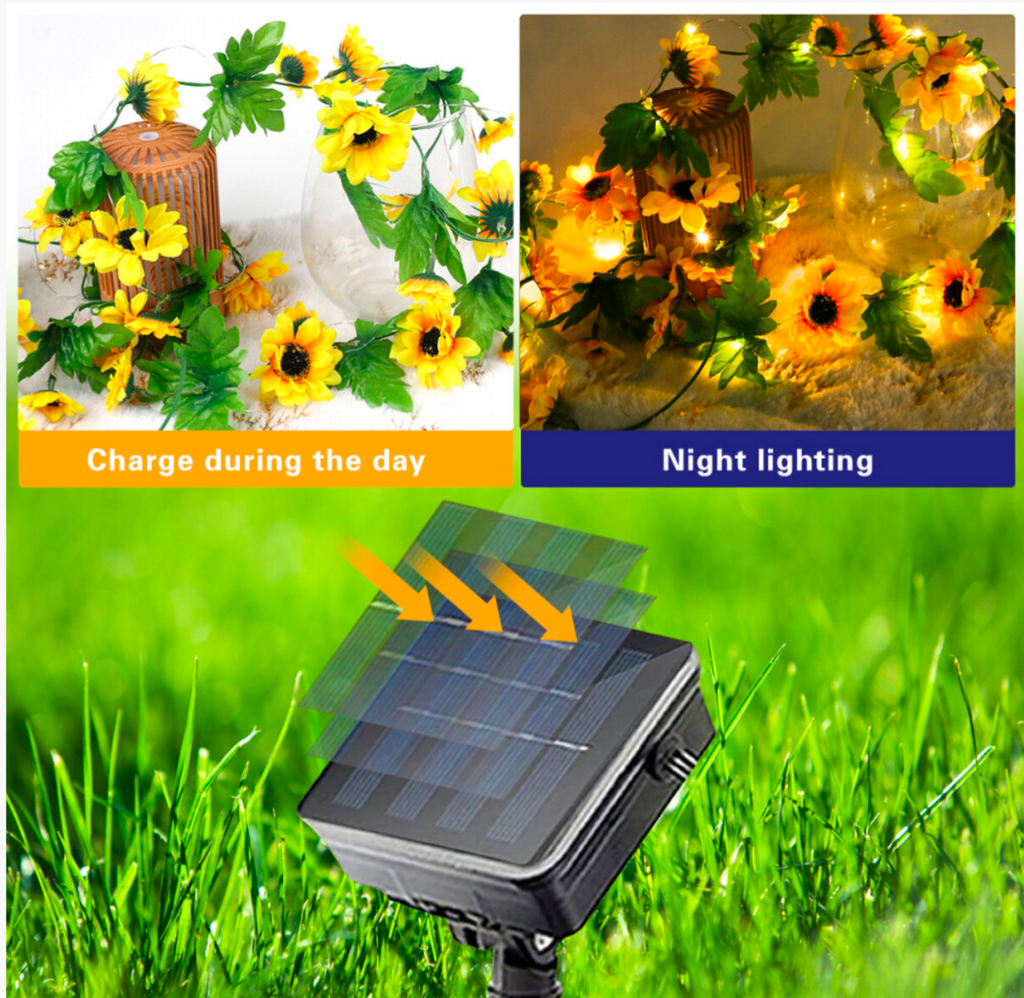 LED Solar Powered Sunflower Fairy String Lights - Truly Yours