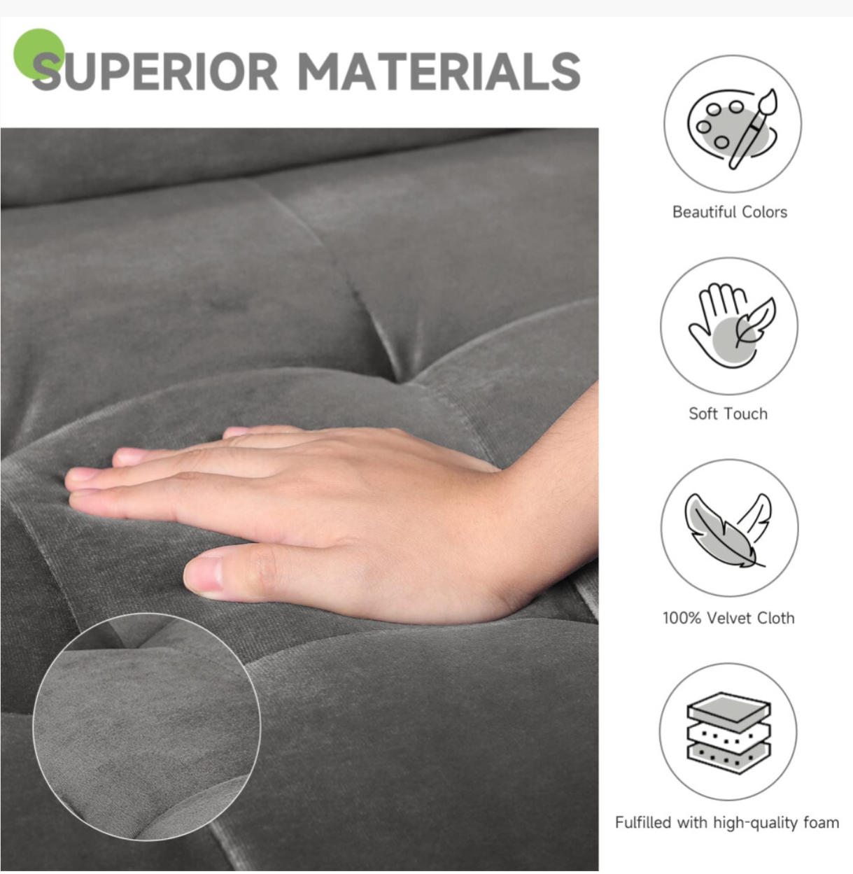 Velvet Sofa Modern 2 Seater Couches - Truly Yours