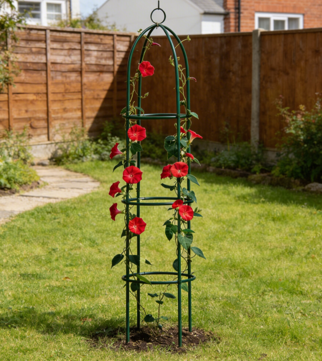 1.9m Outdoor Garden Obelisk Twisting Climbing Plant Trellis Metal Support Frame